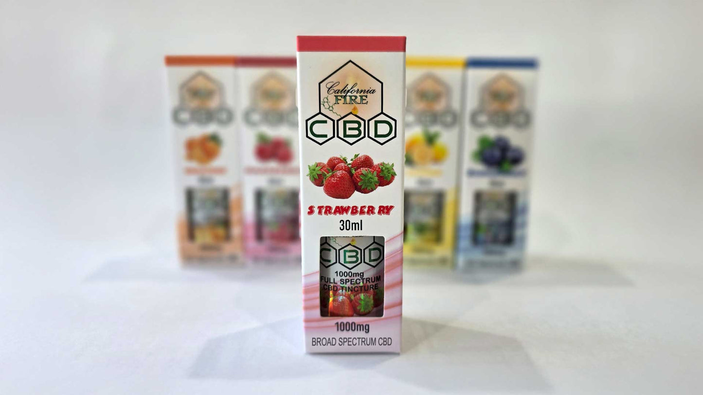 1000mg Broad-Spectrum Strawberry Tincture by California-Fire, CBD, Broad Spectrum CBD, 1000mg CBD, feel better, play better, hemp plant, muscles or joints pain relief, 