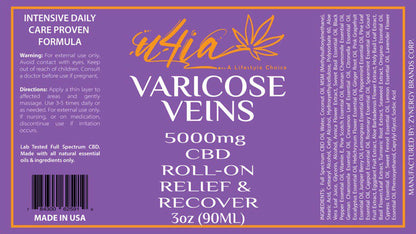 5000mg Broad Spectrum CBD Varicose Veins Roll-on